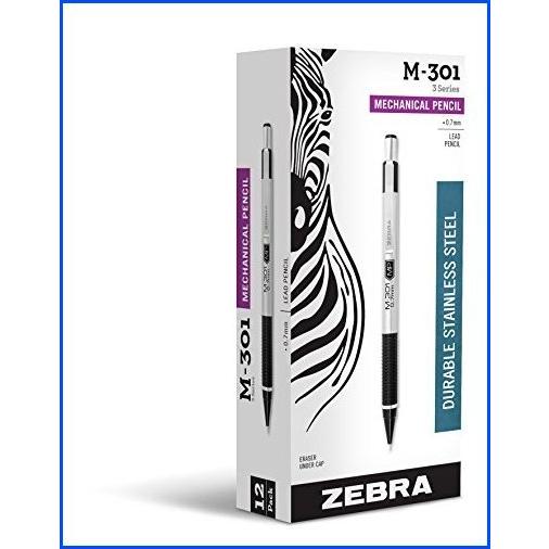 激安直営店 【新品】Zebra - .7mm【並行輸入 12パック(54010?) 0.5?MM,ブラックバレル, Pencil, 301ステンレススチールMechanical 製図用シャープペンシル