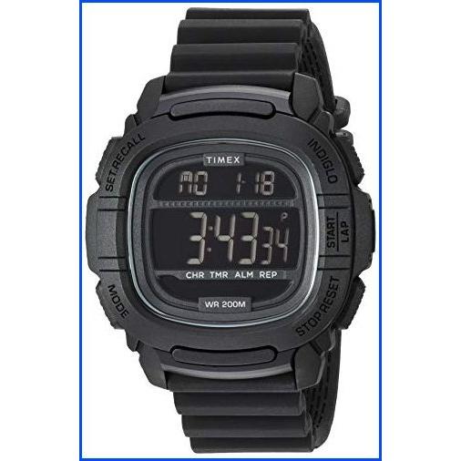 柔らかな質感の メンズ 【新品】Timex コマンド ブラック【並行輸入品】 シリコンストラップウォッチ 47mm アンティーク腕時計
