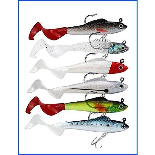 超歓迎 新品 Facikono 海水 淡 プラスチックベイト 6色 6個パック ソフトスイムベイト バスジグヘッド ルアー サーフボードフィン Relumaconstrutora Com Br