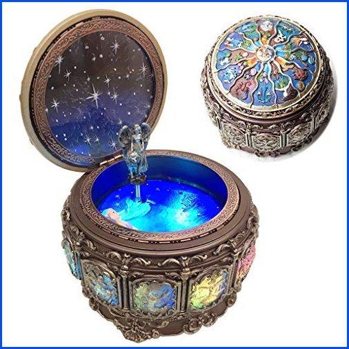 超人気の 便利 オシャレな海外の日用雑貨をお得にゲット 新品 Amperer オル キラキラ光る樹脂彫刻メカニズム Ledライト 女神 回転 星座 ヴィンテージオルゴール インテリア雑貨 Www Mi Deporte Com