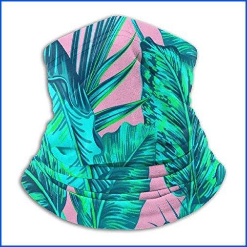 おすすめネット Ski Winter Gaiter Neck Balaclava Mask Face Half Leaves Jungle Pink Leaves Palm 【新品】Tropical Masks Women【並行輸入品】 Men for サンシェード