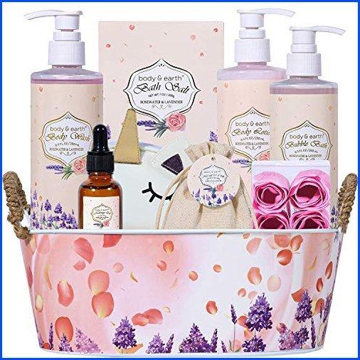 【新品】Gifts Set for Women,Bath and Body Baskets - Rosewater and Lavender 11 Pcs Bath Gifts for Women, Includes Bubble Bath, Body Lotio ギフトセット