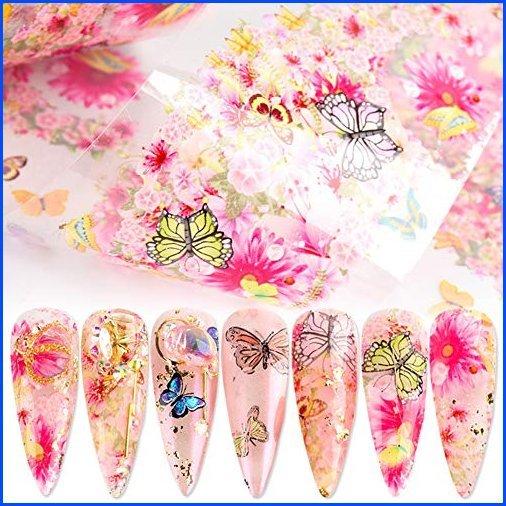 最安値に挑戦 新品 10 Sheets Butterfly Nail Art Foils Transfer Stickers Nail Art Supplies Butterfly Nail Foil Transfer Decals Adhesive Acrylic Nail 安いそれに目立つ Atempletonphoto Com