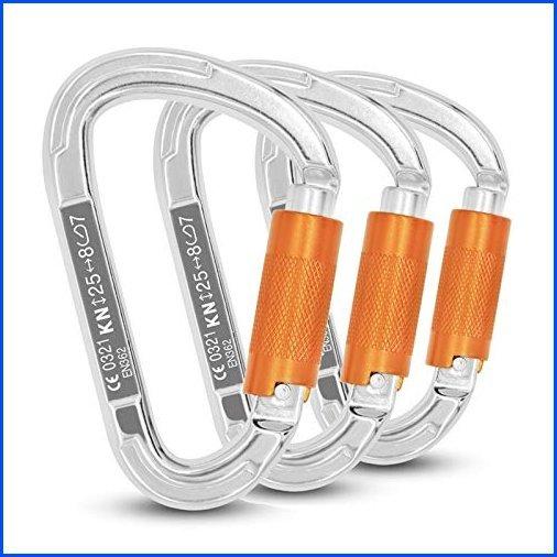【超安い】 【新品】FVW 3ピース 高耐久 登山カラビナ 25KN 自動ロックロックロッククライミングカラビナクリップ ハ ハーネス 【超安い】 【新品】FVW 3ピース 高耐久 登山カラビナ 25KN 自動ロックロックロッククライミングカラビナクリップ ハ ハーネス