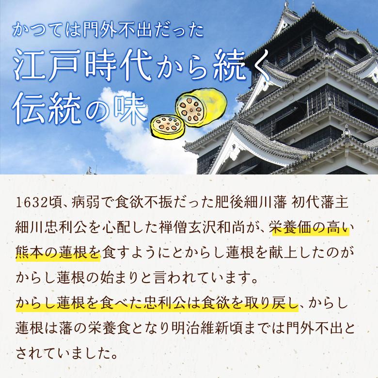 熊本名物 からし蓮根 小箱(1本入×２箱) 180g×2本 熊本   お土産 老舗 おつまみ ビールのお供 冷蔵 送料無料 |  | 05