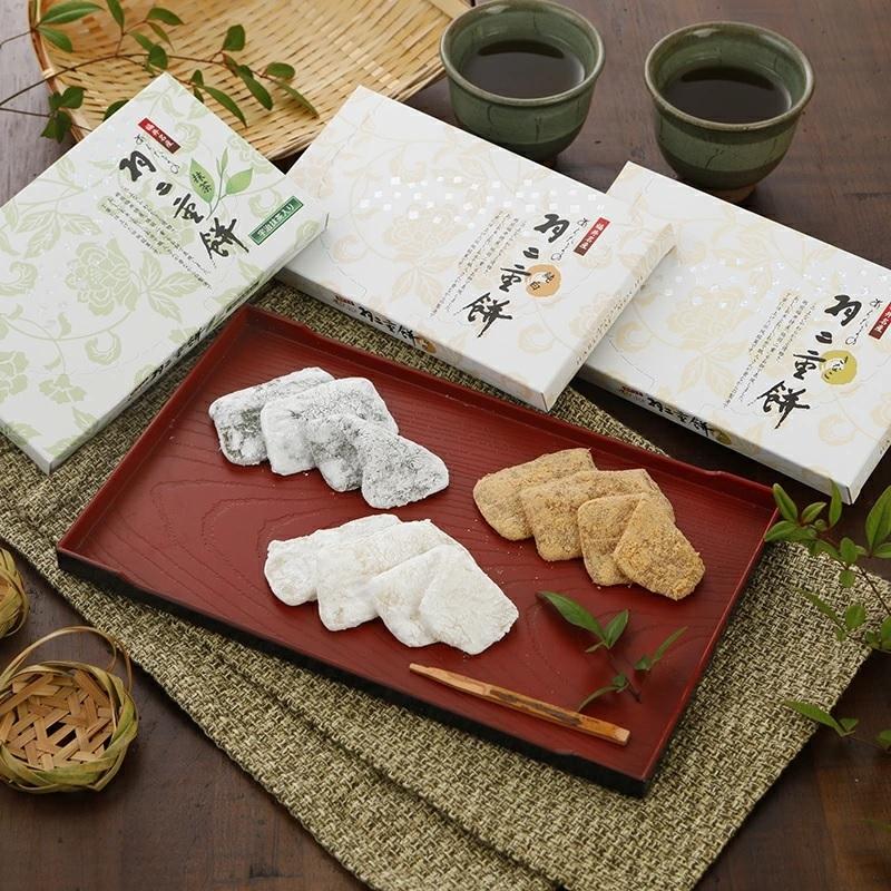 あらたまの羽二重餅おためし3種セット(純白・きなこ・抹茶)｜yorozuya-jyugoya｜02