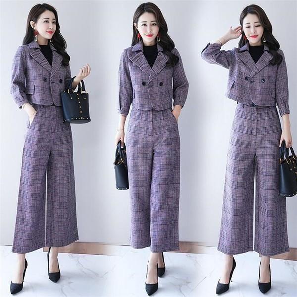 セットアップ スーツパンツ レディース ワイドパンツ スーツジャケット 2点セット 30代 40代 おしゃれ チェック柄 スーツ 入園式 卒業式 通勤 オフィス P Pgbar604 よろずや雑貨市場 通販 Yahoo ショッピング