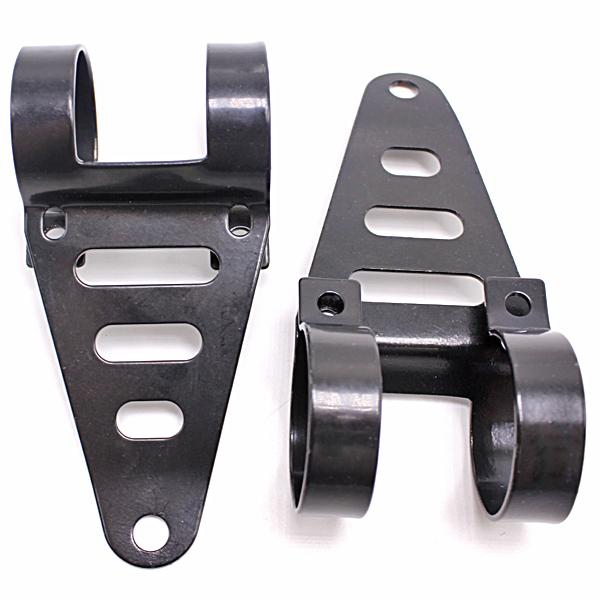 バイク 汎用 ヘッドライト ステー 41mm-43mm 42mm 41パイ 41φ ブラック