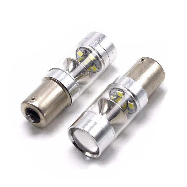 LEDバルブ S25 シングル 2個 SHARP 60w ホワイト  バックランプ マーカー アルミヒートシンク採用 広角レンズ 電気 ウィンカー ランプ | ブランド登録なし | 03