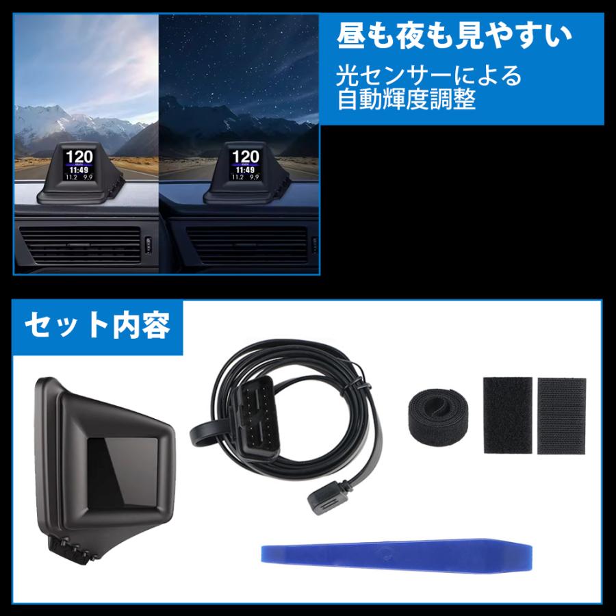 ヘッドアップディスプレイ 車用 OBD2 GPS マルチメーター タコメーター