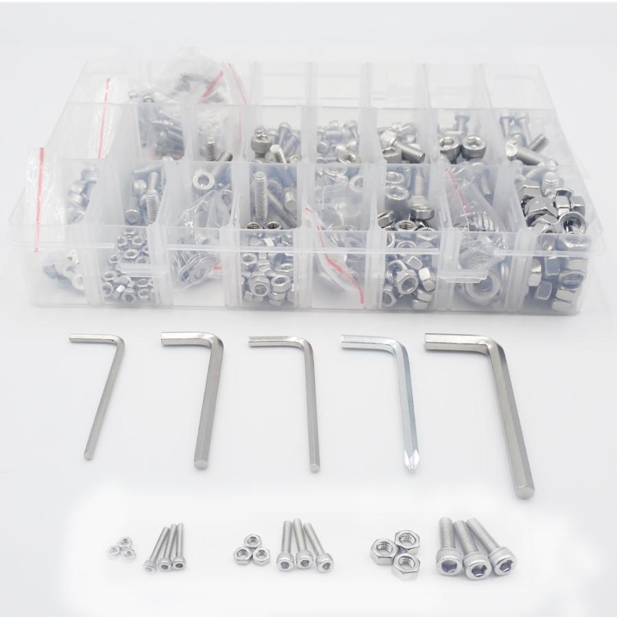 錆びない ボルト ナット セット M6 M5 M4 M3 六角穴付き 528pcs 8mm