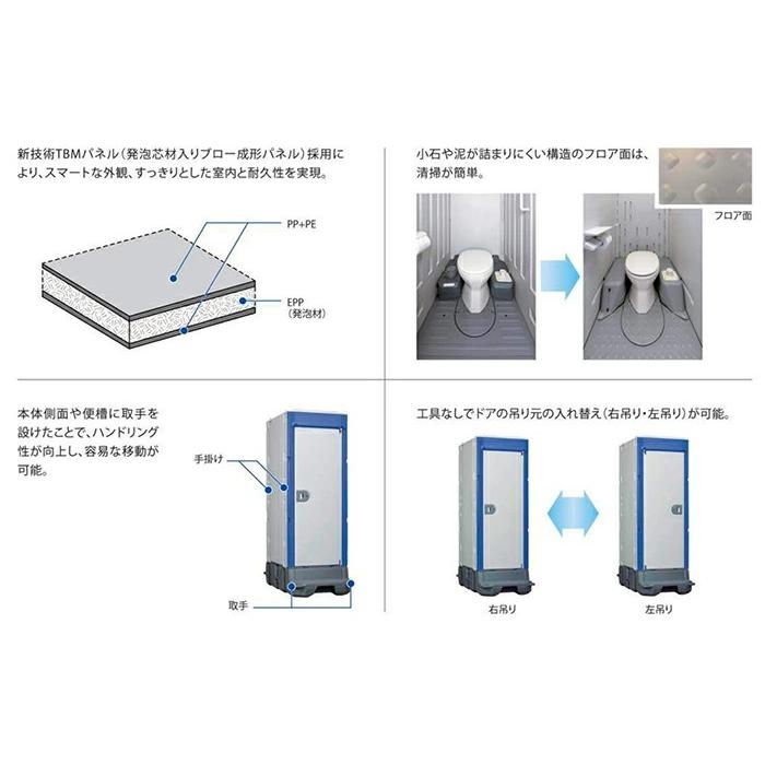 ハマネツ 仮設トイレ TU-iXシリーズ 洋式 ポンプ式簡易水洗タイプ TU-iXF4W-SA スマートアタッチ 【北海道・沖縄・離島・遠隔地への配送不可】｜yorozuyaa｜04