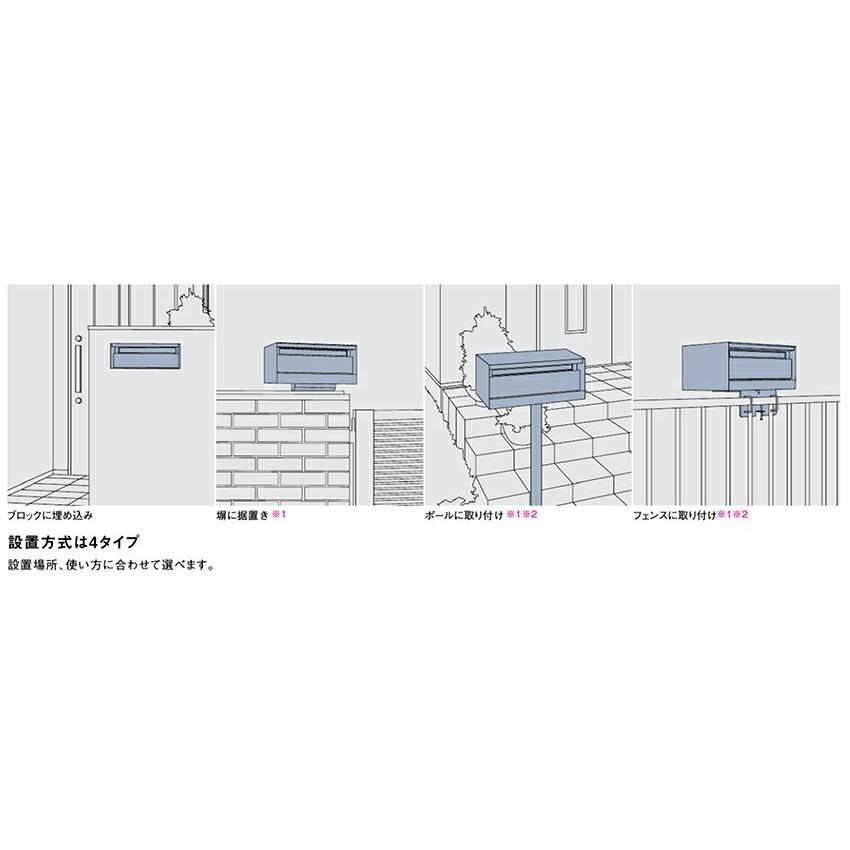 【受注生産品】パナソニック サインポスト 口金ユニサス ブロックスリムタイプ 2Bサイズ 表札スペース+LED照明付 ワンロック錠 CTBR7722 全4色 | Panasonic | 06