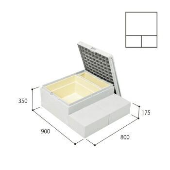 城東テクノ ハウスステップ Rタイプ CUB-8060W-3ST 全3色 勝手口 踏台 階段 収納庫２個付き ハウスステップ用取手付き エクステリア |  | 01