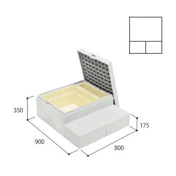城東テクノ　ハウスステップ　CUB-8060W-3S 踏台　階段　収納庫2個付き 城東テクノ ハウスステップ Rタイプ CUB-8060W-3S 勝手口 踏台
