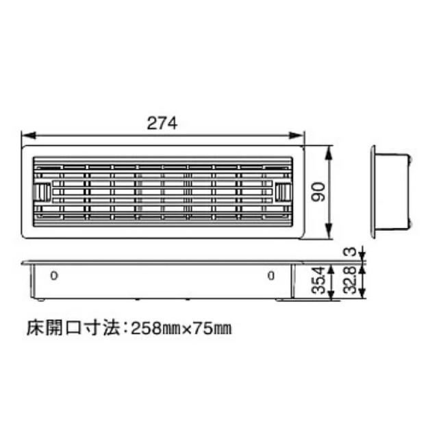 JOTO 城東テクノ ルームガラリ 1個 YV-7530 274×90×38.4mm 全6色