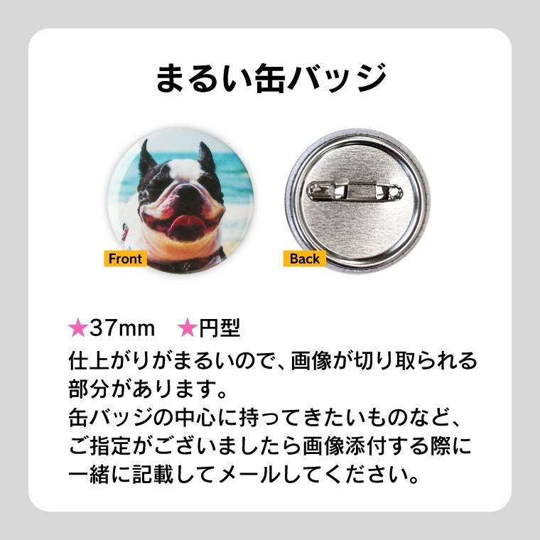 名入れ オリジナル 缶バッジ (丸型37mm )写真 イラスト 名前入り