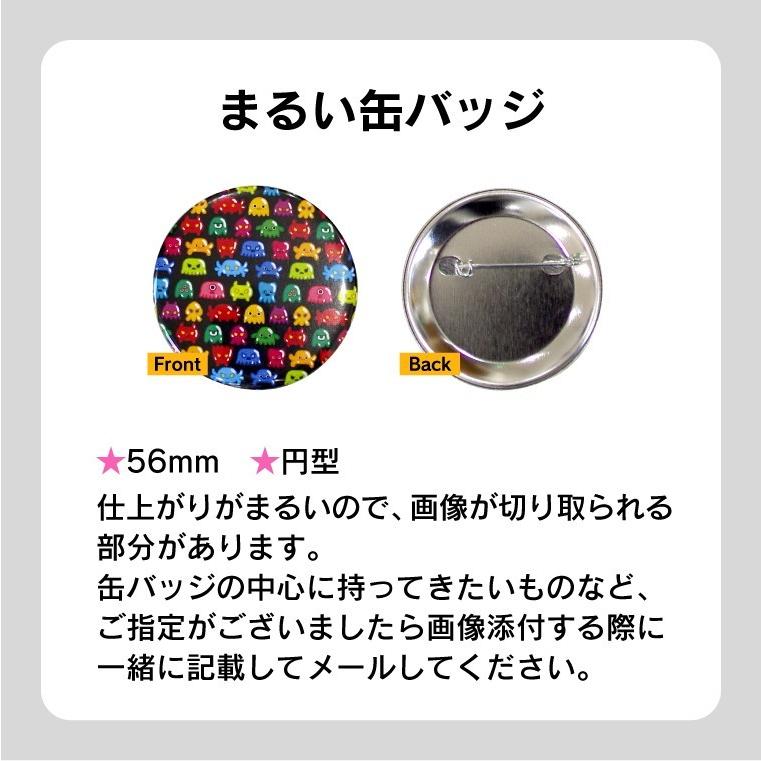 名入れ オリジナル 缶バッジ (丸型56mm )写真 イラスト 名前入り 子供