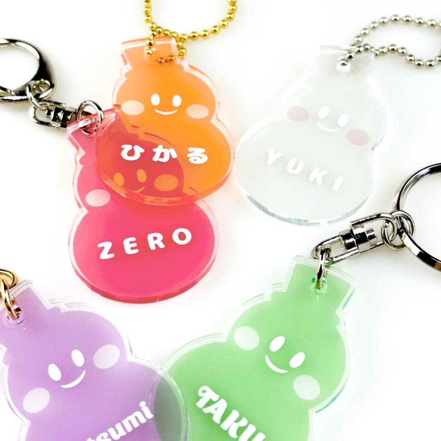 名入れ シースルー キーホルダー スノーマン ( snowman ) かわいい