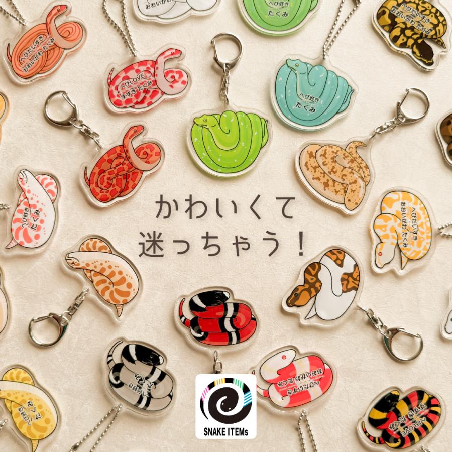 名入れ キーホルダー かわいい オリジナル アクリルキーホルダー( ヘビ