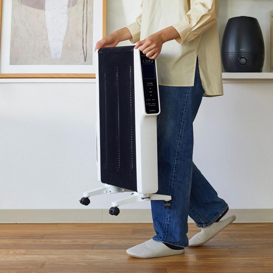 【極美品】最新機種　シロカ　SN-M451 遠赤軽量ヒーターかるポカ siroca パネルヒーター シロカ SN-M451(W) ホワイト 10畳 軽量