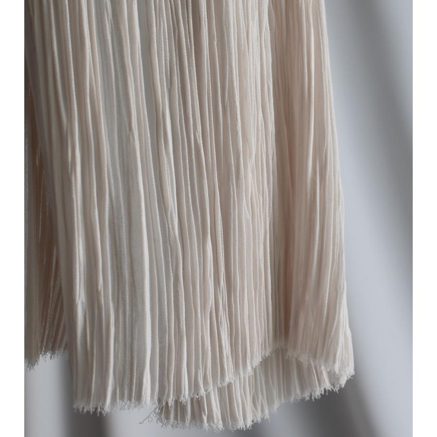 ランダムプリーツ シフォン生地3カラー ライトベージュ・ボルドー  