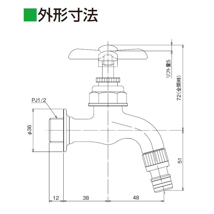 K-6TCCP　アンティーク調　デザインカラン　ホースアダプター付　金古美メッキ　竹村製作所　