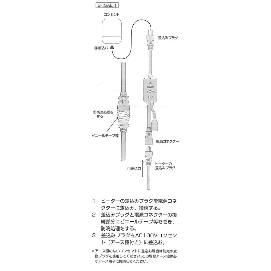 山清電気 外気温感知式アース付サーモスタット S-15AE-1 : よろずや清