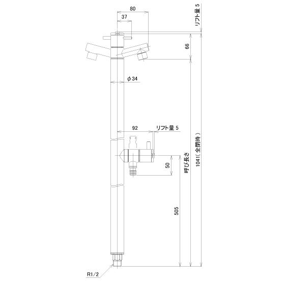 水栓柱 アクアマールW・ブラックブロンズ 2口 蛇口一体型 + 水受け 水栓柱 アクアマールW・ブラックブロンズ 2口 蛇口一体型 + 水受け