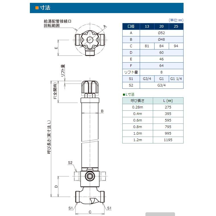 MX-D-1313028　13ｍｍ　0.28M　不凍水抜栓湯水抜栓　竹村製作所　配管の凍結を防止｜yorozuyaseybey｜04