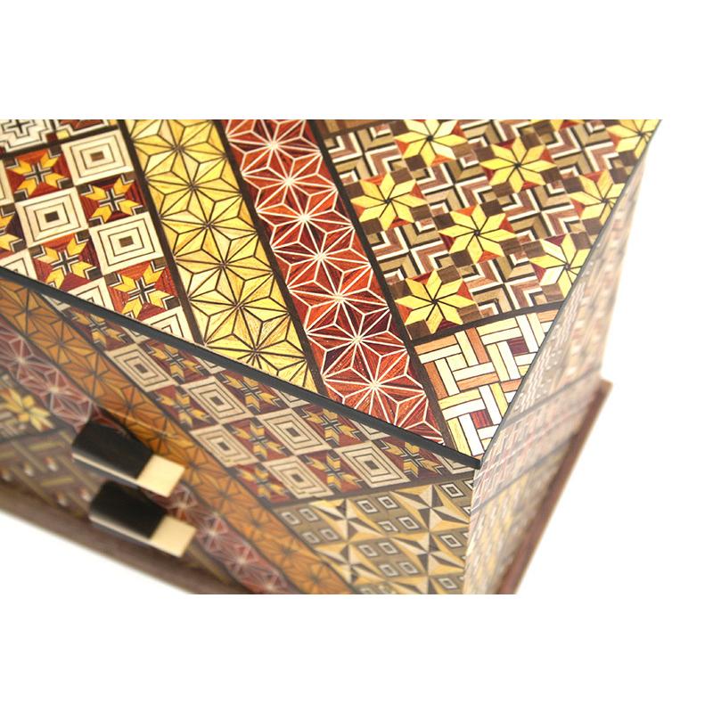 小引き出し 7寸2ツ引き出し ハネ鏡 小寄木 : 箱根寄木細工 - 通販