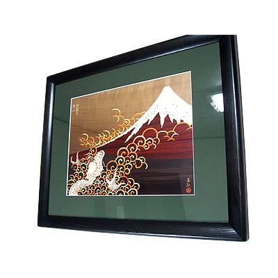 木象嵌   桜と富士山 木象嵌 桜と富士山