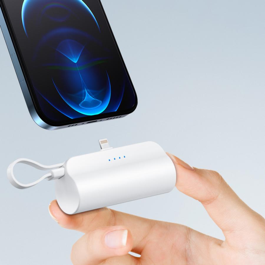 モバイルバッテリー 軽量 小型 iPhone対応 バッテリー駆動 Type-C 明誠 モバイルバッテリー 5000mAh 防災電源 スマホに挿すだけで充電