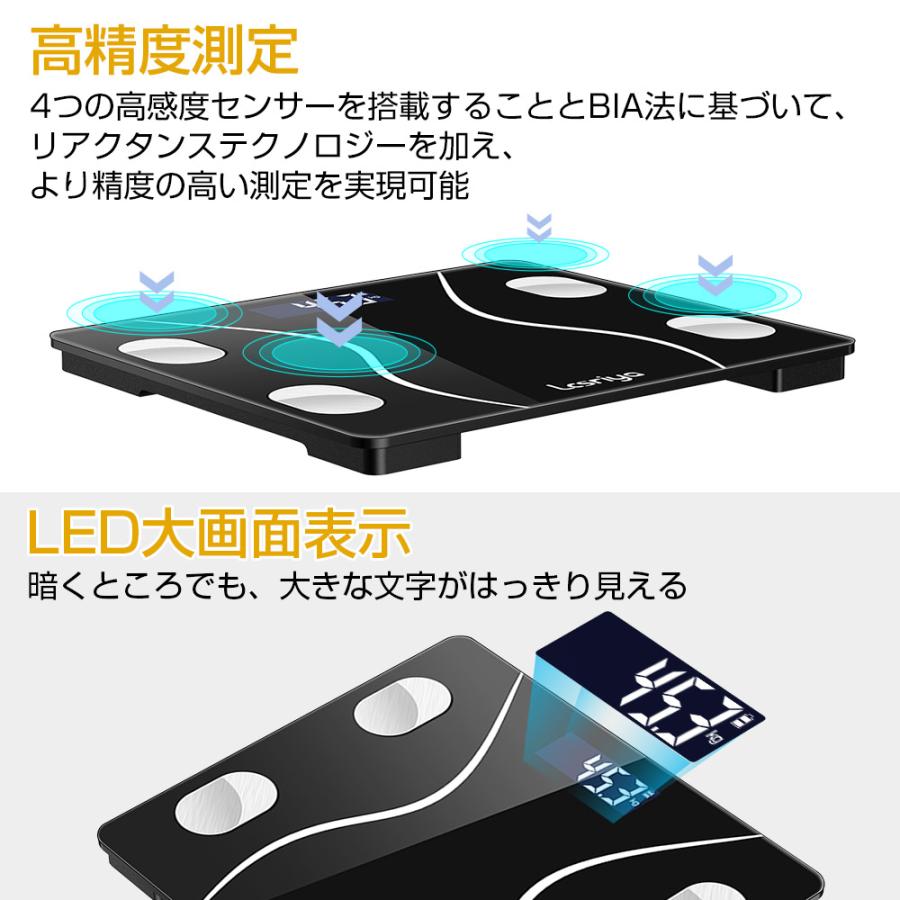 体重計 Bluetooth 体組成計 スマホ連動 体脂肪計 体内水分など測定