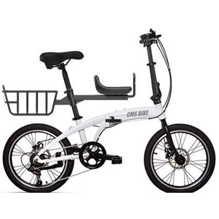 折りたたみ自転車 軽量 安い 20インチ 子乗せ かご付き ホワイト