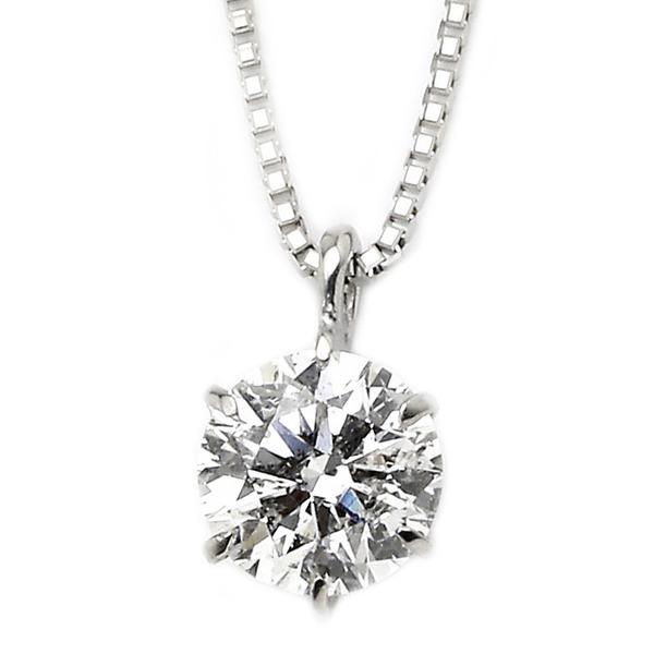 【希少品】 ダイヤモンドペンダント/ネックレス 一粒 大粒 プラチナ Pt900 1ct ダイヤネックレス 6本爪 Iカラーアップ I1アップ 鑑定書付き 【LWH3372032542】(123039円)