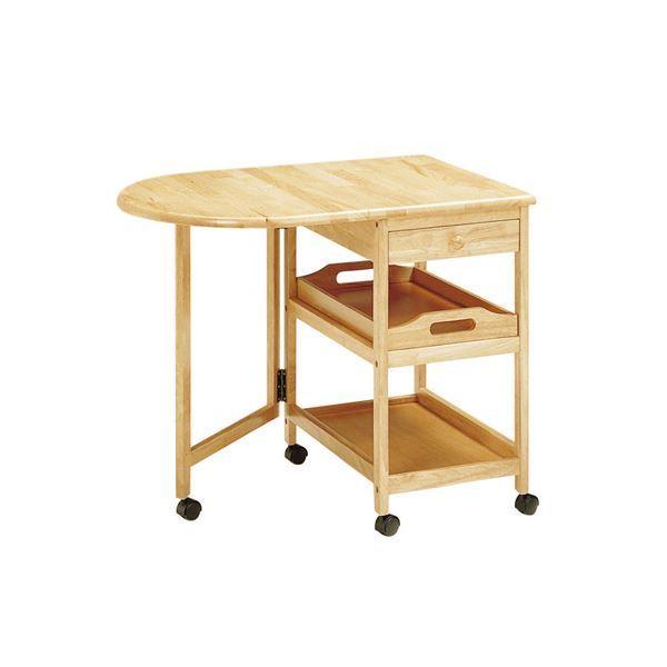 【特価】 〔ナチュラル〕 木製テーブル付きワゴン/サイドテーブル 幅850mm 組立品〔代引不可〕 ダイニング〕 〔リビング キャスター付き キッチンワゴン