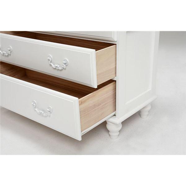 シンプル ワイドチェスト/収納棚 〔ホワイト 幅80×奥行35×高さ90cm〕 木製 桐 脚付き 引き出し付き〔代引不可〕 シンプル ワイドチェスト/収納棚 木製 桐 脚付き