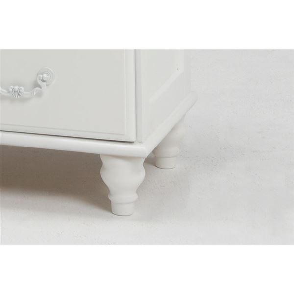 シンプル ワイドチェスト/収納棚 〔ホワイト 幅80×奥行35×高さ90cm〕 木製 桐 脚付き 引き出し付き〔代引不可〕 シンプル ワイドチェスト/収納棚 木製 桐 脚付き