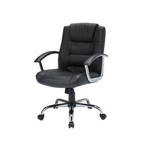 サンワサプライ レザーチェア ローバック 肘付 SNC-L10K 1脚 【冬