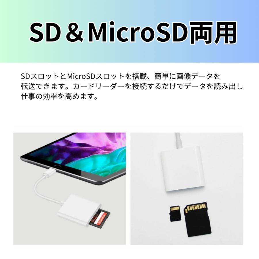 SDカードリーダー 2in1 type-ｃ microsdカード 写真転送 写真移動 Android タブレット mac 外付け スマホ 動画 SD/MicroSDカード 高速データ転送 iPhone15｜yoshiei1207｜02