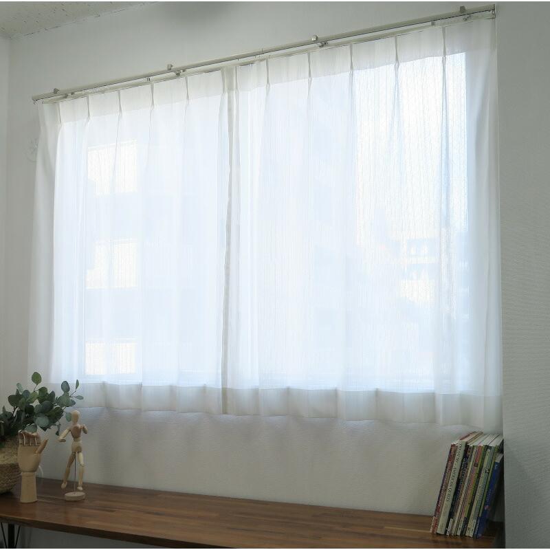 防炎レースカーテン 幅125cm×丈100cm2枚 ミラーレースカーテン 防炎加工（防炎ラベル付き） 省エネ UVカット80％ 遮熱 日本製_1