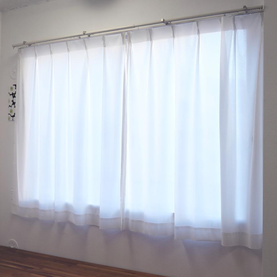 幅150cm×丈208cm2枚 レースカーテン 防炎加工 防炎ラベル付き 日本製