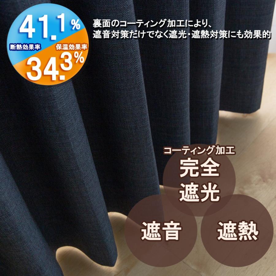 遮熱　遮光　保温　カーテン　幅150cm×丈200cm2枚　ネイビー カーテン 幅150cm×丈230cm2枚 ネイビー 完全遮光 遮光1級 省エネ 遮音