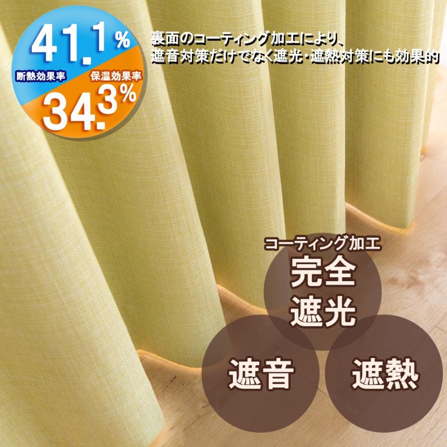 カーテン 幅150cm×丈215cm2枚 イエロー 完全遮光 遮光1級 省エネ カーテン 幅150cm×丈215cm2枚 イエロー 完全遮光 遮光1級 省エネ