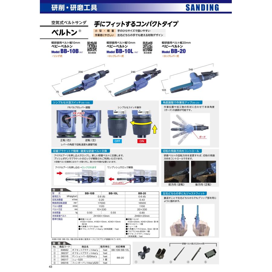 日東工器 エアベルトサンダー BB-10L ベビーベルトン　送料無料　｜yoshikawakikaikigu｜02