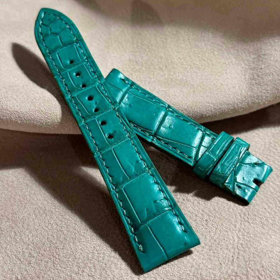 cro-1634 クロコダイル レザー 腕時計 ベルト ジェイドグリーン cro-1634 クロコダイル レザー 腕時計 ベルト ジェイドグリーン
