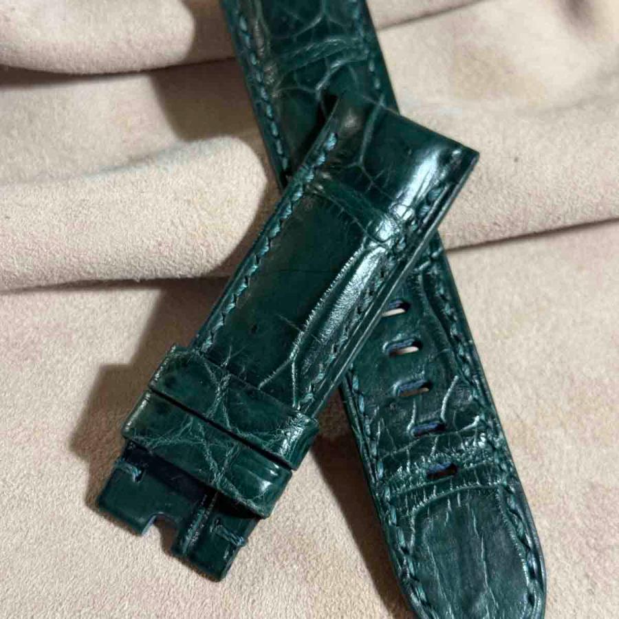 cro-1814 クロコダイル レザー 腕時計 ベルト グリーン (ラグ幅 cro-1814 クロコダイル レザー 腕時計 ベルト グリーン (ラグ幅