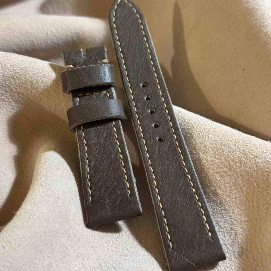 hor-235 HORWEEN バイソングレー 腕時計ベルト (ラグ20mm - バックル幅18mm)