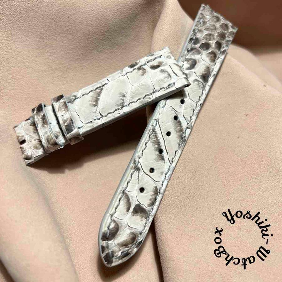 pyt-138 パイソン レザー 腕時計ベルト ホワイト (ラグ幅20mm - バックル幅18mm)  :pyt-138:Yoshiki-WatchBox - 通販 - Yahoo!ショッピング